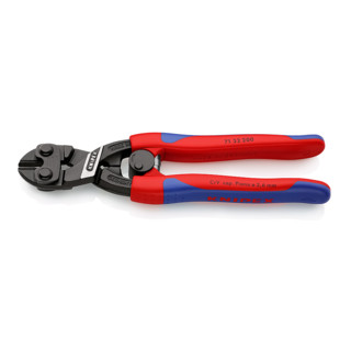 Knipex Bolzenschneider CoBolt® schwarz atramnetiert mit schlanken Mehrkomponenten-Hüllen Form 3 200mm mit Aussparung in der Schneide