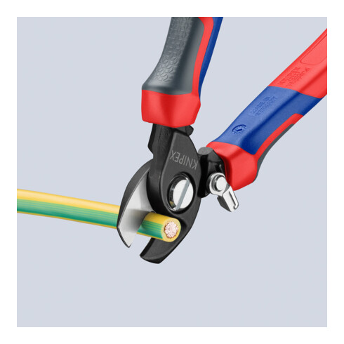 KNIPEX Cesoia per cavi 95 22 165 con molla di apertura, brunita, 165mm