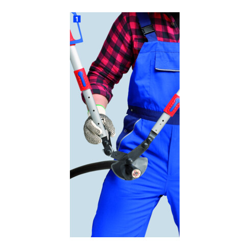 KNIPEX Cesoia per cavi 95 32 038 (principio a cricchetto) con manici telescopici, 570mm