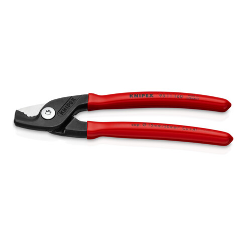KNIPEX Cesoia per cavi StepCut con rivestimento in plastica, brunita, 160mm