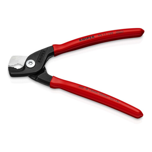 KNIPEX Cesoia per cavi StepCut con rivestimento in plastica, brunita, 160mm