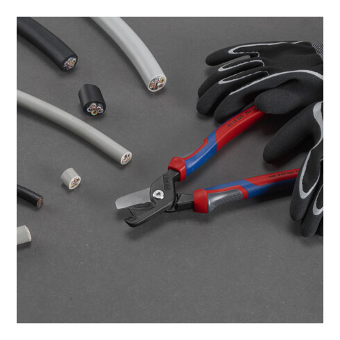 KNIPEX Cisailles à câbles avec poignées multi-composants 225 mm