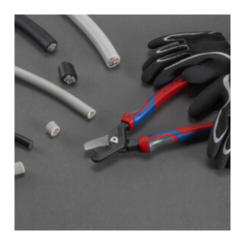 KNIPEX Cisailles à câbles avec poignées multi-composants 225 mm