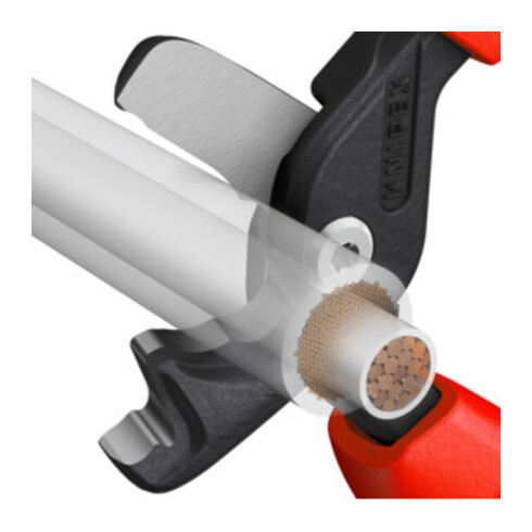 KNIPEX Cisailles à câbles avec poignées multi-composants 225 mm