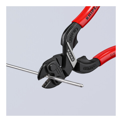 KNIPEX CoBolt® S Compacte boutensnijder met snij-uitsparing bekleed met kunststof zwart geatramenteerd 160 mm
