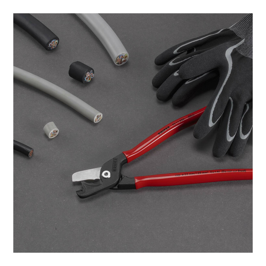 KNIPEX Coupe-câbles avec poignées en plastique 225 mm