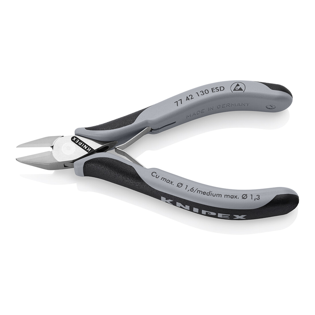 KNIPEX Coupe-câbles électronique ESD 77 42 130, 130 mm, manche multi-composants