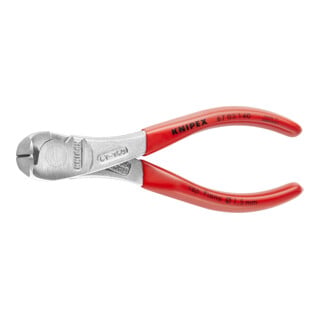 KNIPEX Coupe-câbles puissant 67 03 140, chrome avec revêtement plastique, 145 mm
