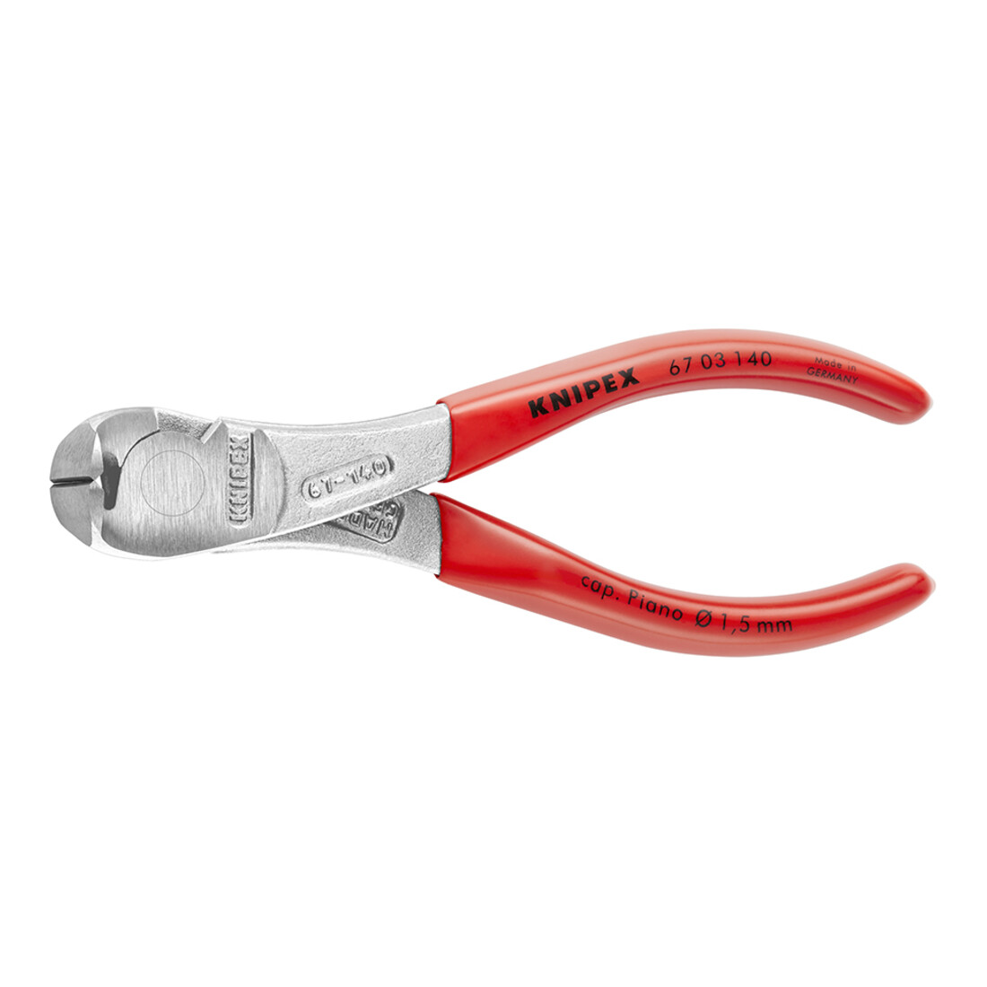 KNIPEX Coupe-câbles puissant 67 03 140, chrome avec revêtement plastique, 145 mm
