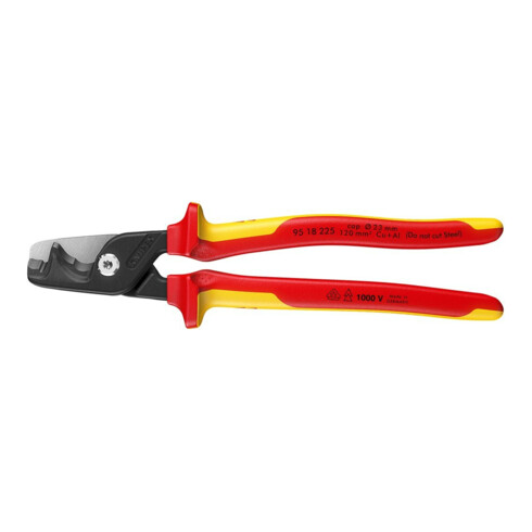 KNIPEX Coupe-câbles VDE avec poignées multi-composants 225 mm tête fine