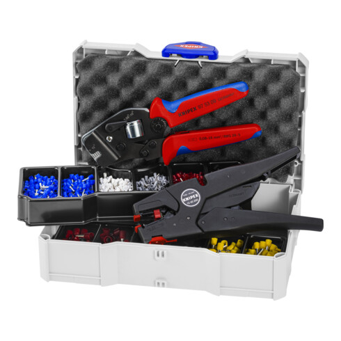 KNIPEX 97 90 16 Crimp-Sortiment für Aderendhülsen 1 x 12 40 200, 1 x 97 53 09, 8 x Aderendhülsen Sets 265 mm