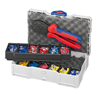 Knipex Crimp-Sortiment mit Crimpzange PreciForce® 220mm für Kabelverbinder 05 -16mm² 301tlg.