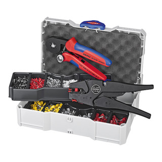 Knipex Crimp-Sortiment mit selbsteinstellbarer Abisolier- und Crimpzange 180mm für Aderendhülsen 1252tlg.