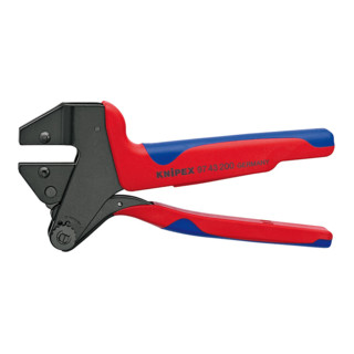 Knipex Crimp-Systemzange brüniert mit Mehrkomponenten-Hüllen 200mm ohne Crimpeinsatz ohne Koffer