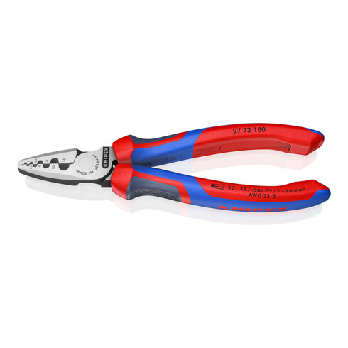 KNIPEX 97 72 180 Crimpzange für Aderendhülsen mit Comfort-Griffen 180 mm