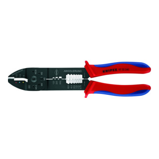 Knipex Crimpzange schwarz lackiert mit Mehrkomponenten-Hüllen 240mm Kapazität 0,5-6mm²