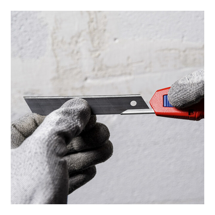 KNIPEX Cutter universel avec manche en magnésium et 3 lames, 18 mm, Longueur totale: 165 mm