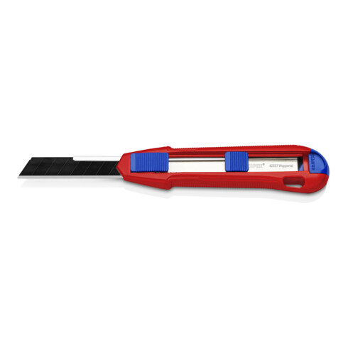 KNIPEX Cutter universel avec manche en magnésium et 3 lames, 18 mm, Longueur totale: 165 mm