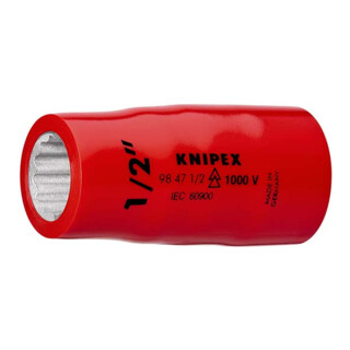 KNIPEX dop geïsoleerd (dubbele zeskant) met binnenvierkant 1/2" SW 11/16"