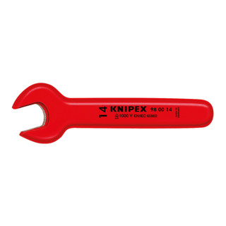 Knipex Einmaulschlüssel verchromt 1000V-isoliert SW.19mm L.165mm Winkel 15°