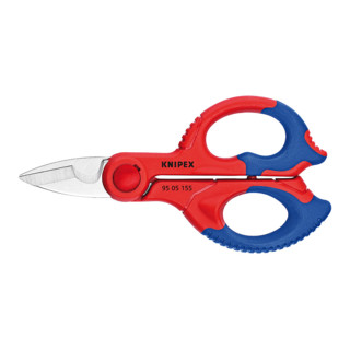 Knipex Elektrikerschere poliert mit Mehrkomponenten-Hüllen, glasfaserverstärkt 155 mm