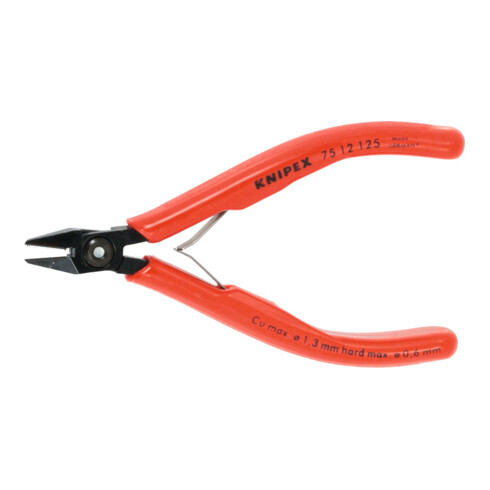 KNIPEX elektro zijkniptang, spitse kop met draadhouder 125H mm