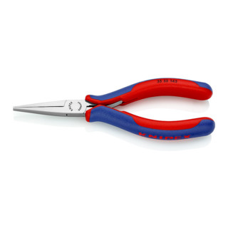 Knipex Elektronik-Greifzange spiegel mit Mehrkomponenten-Hüllen und flachen Backen 145mm