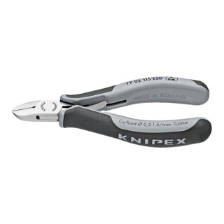 Knipex Elektronik-Seitenschneider ESD mit Mehrkomponenten-Hüllen 115mm mit kleiner Facette