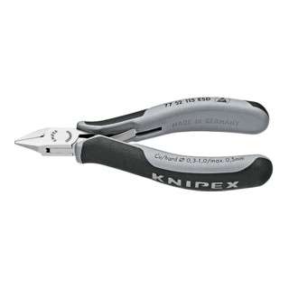 Knipex Elektronik-Seitenschneider ESD mit Mehrkomponenten-Hüllen 115mm mit kleiner Facette