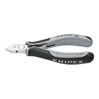 Knipex Elektronik-Seitenschneider ESD mit Mehrkomponenten-Hüllen 115mm ohne Facette