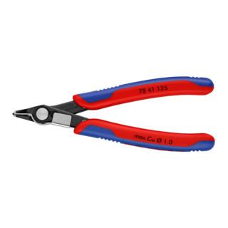 Knipex Elektronik-Seitenschneider Super Knips® brüniert mit Mehrkomponenten-Hüllen 125mm mit Drahtklemme nicht für mittelharten Draht
