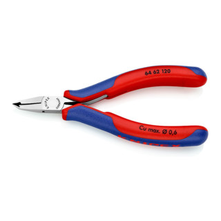 Knipex Elektronik-Vornschrägschneider mit Mehrkomponenten-Hüllen 120mm Minischenider mit kleiner Facette