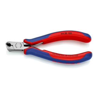 Knipex Elektronik-Vornschrägschneider mit Mehrkomponenten-Hüllen 120mm mit kleiner Facette