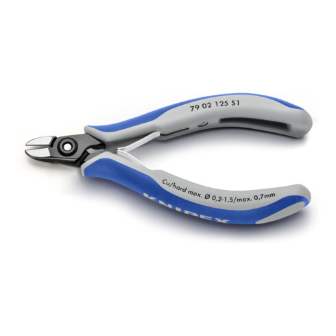 KNIPEX Tronchese laterale di precisione per elettronica con manicotti multicomponente, brunita 125mm