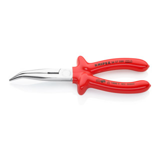 Knipex Flachrundzange (Storchschnabelzange) tauchisoliert 200mm VDE-geprüft 40°gewinkelt