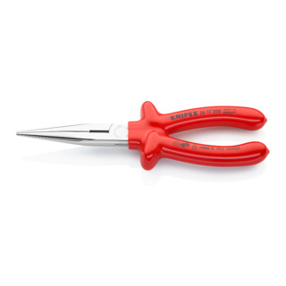Knipex Flachrundzange (Storchschnabelzange) verchromt tauchisoliert 200mm VDE-geprüft