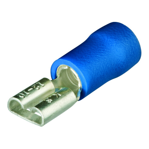 Knipex Flachsteckhülsen isoliert 4,8x0,8 mm² für Kabel 1,5-2,5 mm² AWG 15-13 blau