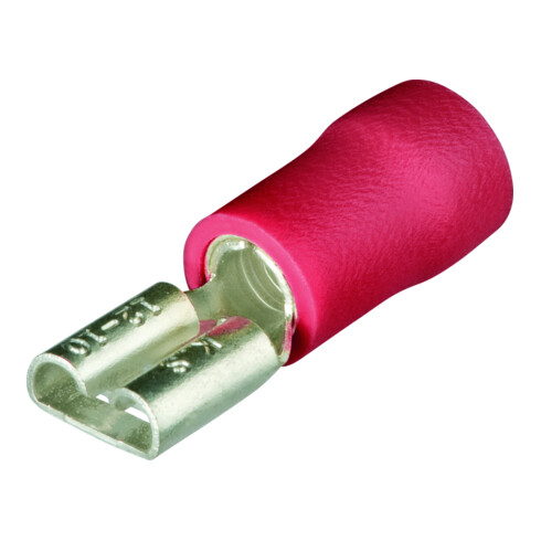 Knipex Flachsteckhülsen isoliert 6,3x0,8 mm² für Kabel 0,5-1,0 mm² AWG 20-17 rot