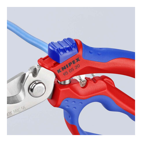 KNIPEX Forbice per elettricisti con impugnatura bicomponente e spellafili, Lung. complessiva: 160mm
