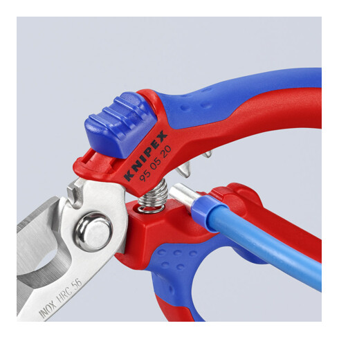 KNIPEX Forbice per elettricisti con impugnatura bicomponente e spellafili, Lung. complessiva: 160mm