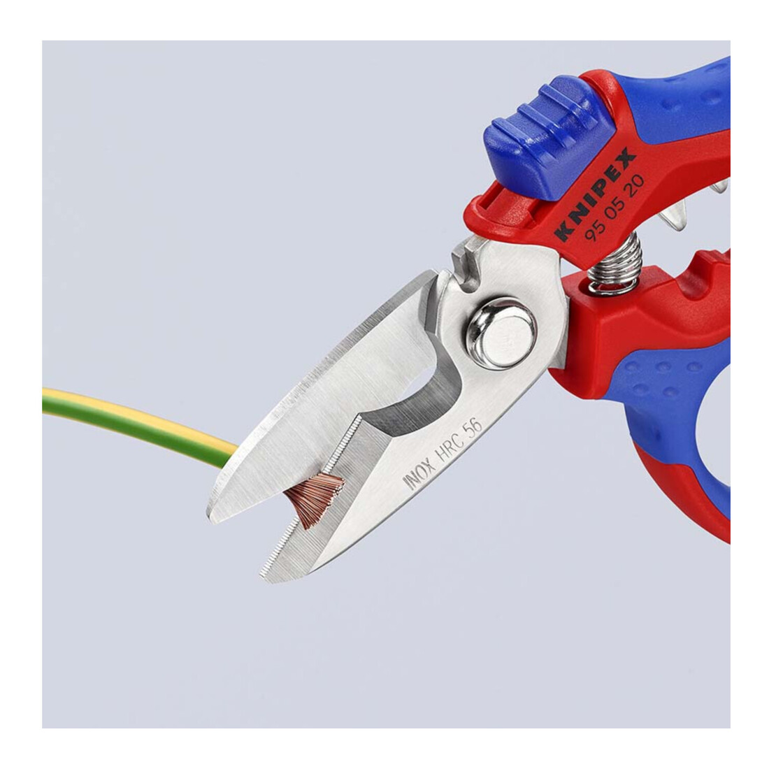 KNIPEX Forbice per elettricisti con impugnatura bicomponente e spellafili, Lung. complessiva: 160mm