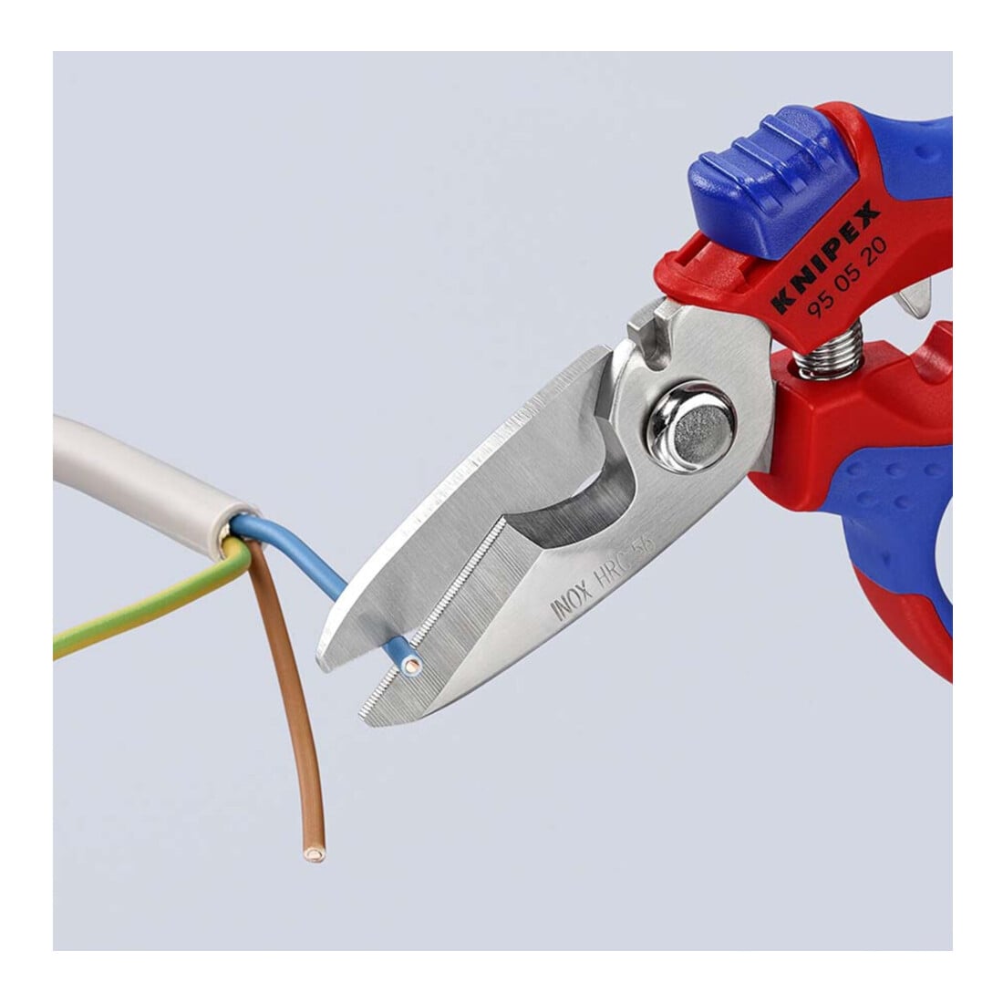 KNIPEX Forbice per elettricisti con impugnatura bicomponente e spellafili, Lung. complessiva: 160mm