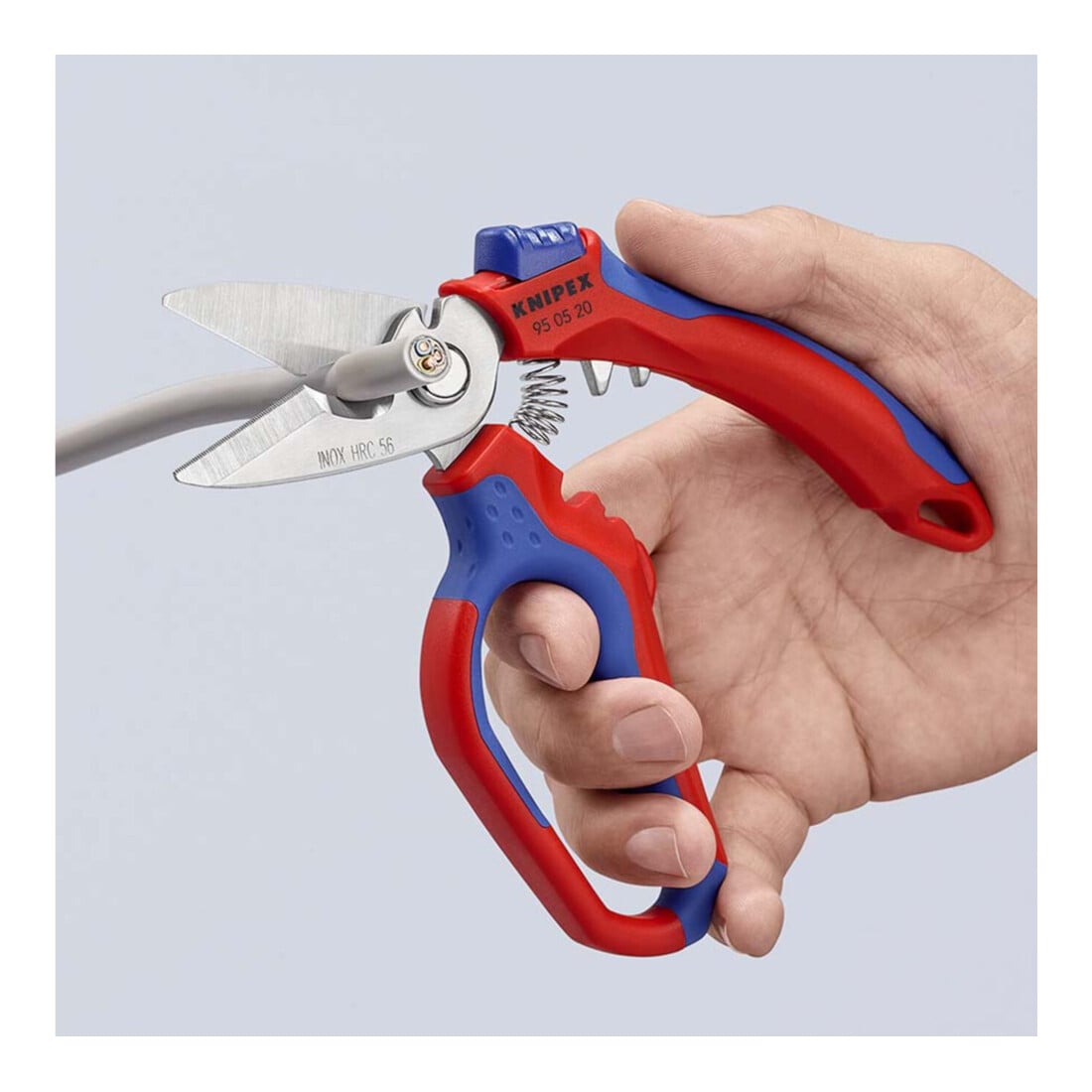 KNIPEX Forbice per elettricisti con impugnatura bicomponente e spellafili, Lung. complessiva: 160mm