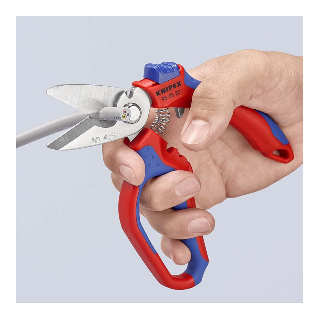 KNIPEX Forbice per elettricisti con impugnatura bicomponente e spellafili, Lung. complessiva: 160mm