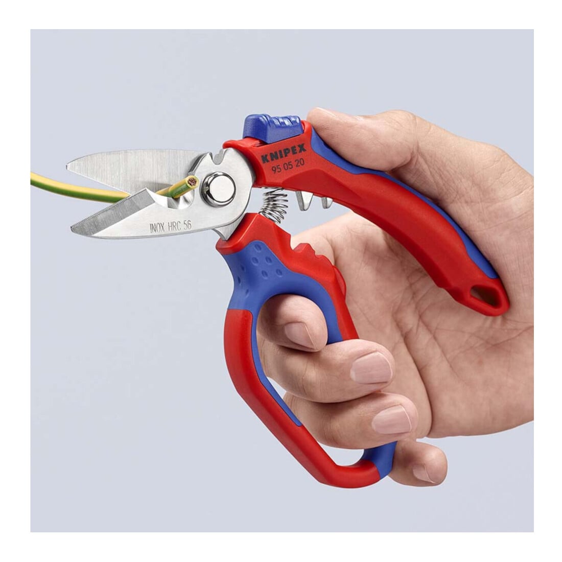 KNIPEX Forbice per elettricisti con impugnatura bicomponente e spellafili, Lung. complessiva: 160mm