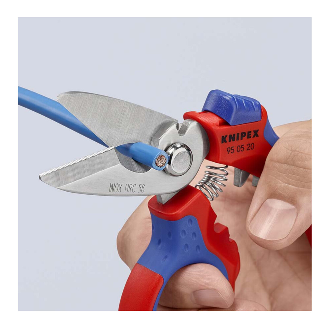 KNIPEX Forbice per elettricisti con impugnatura bicomponente e spellafili, Lung. complessiva: 160mm