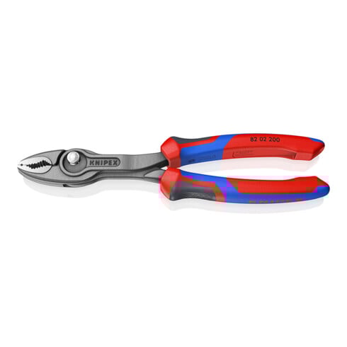 KNIPEX 82 02 200 TwinGrip Front- und Seitengreifzange mit Comfort-Griffen grau atramentiert 200 mm