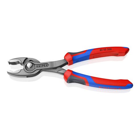 KNIPEX 82 02 200 TwinGrip Front- und Seitengreifzange mit Comfort-Griffen grau atramentiert 200 mm
