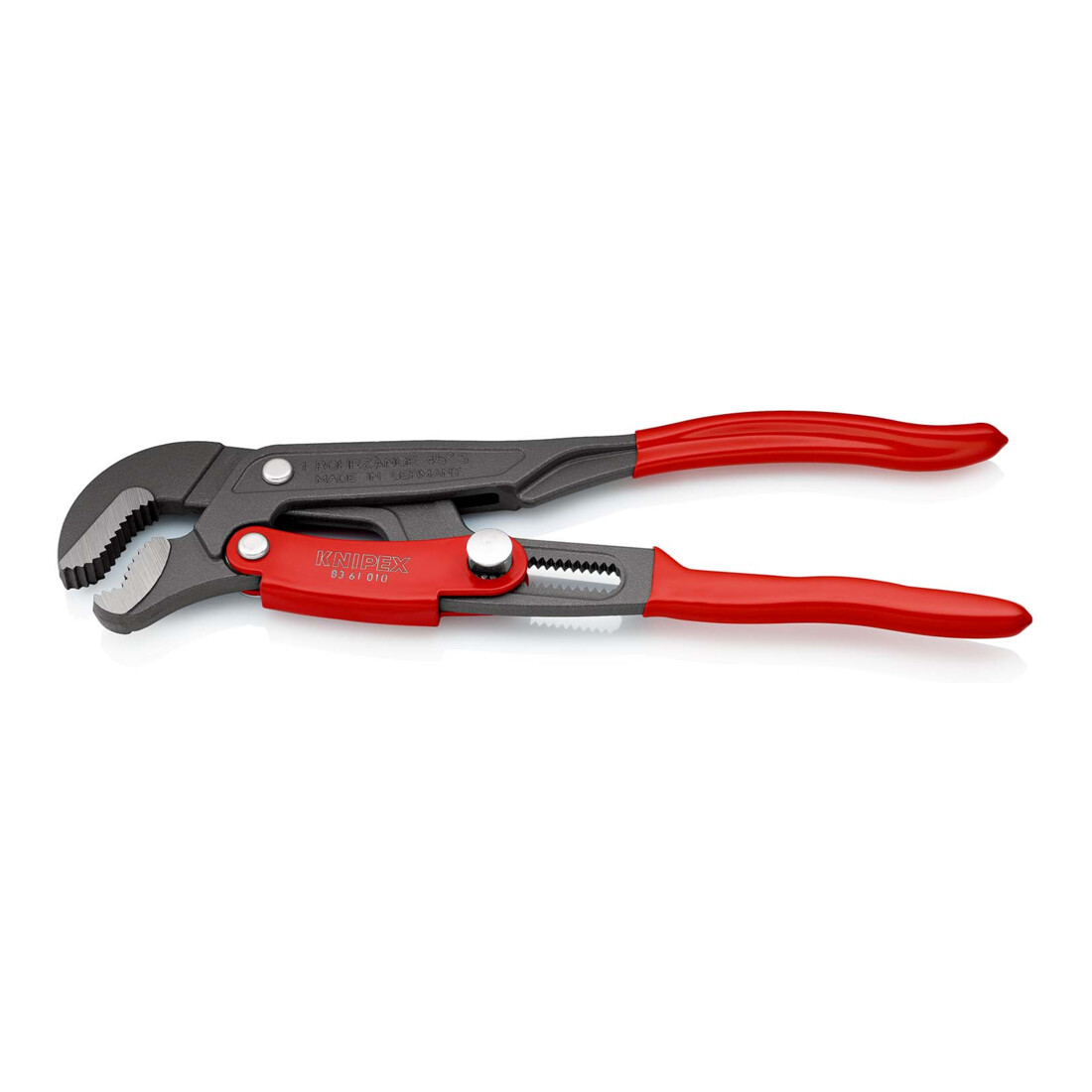 KNIPEX Giratubi con ganasce ad "S" 83 61 010 con regolazione rapida, verniciato a polvere grigio, 330mm