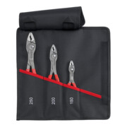 Knipex Jeu de pinces à prise frontale 3 pcs 150/200/250 mm avec sacoche rouleau Poignées plastique